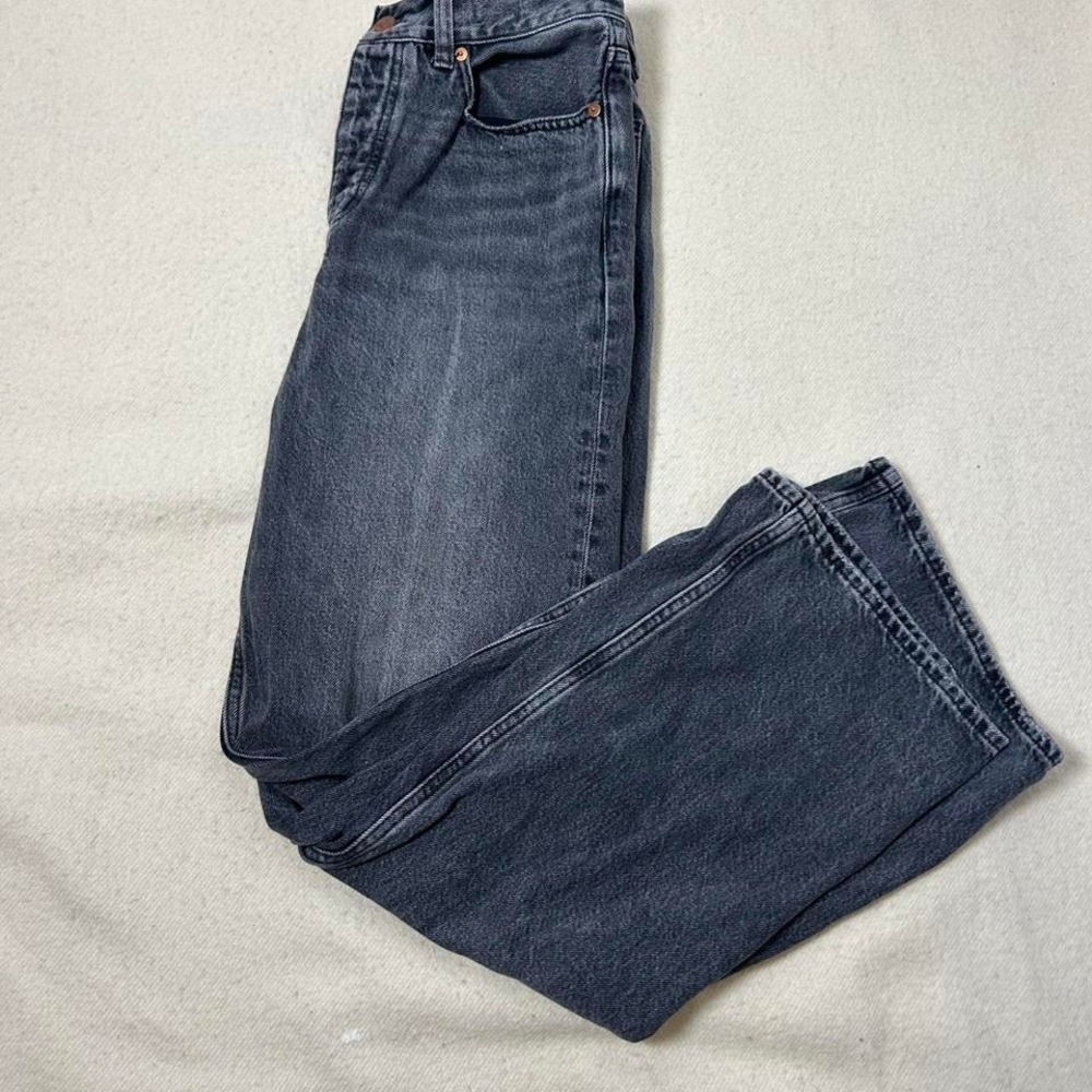 Madewell Jeans 25 Black Low-Slung Baggy Wide-Leg Button‎ Fly Boho